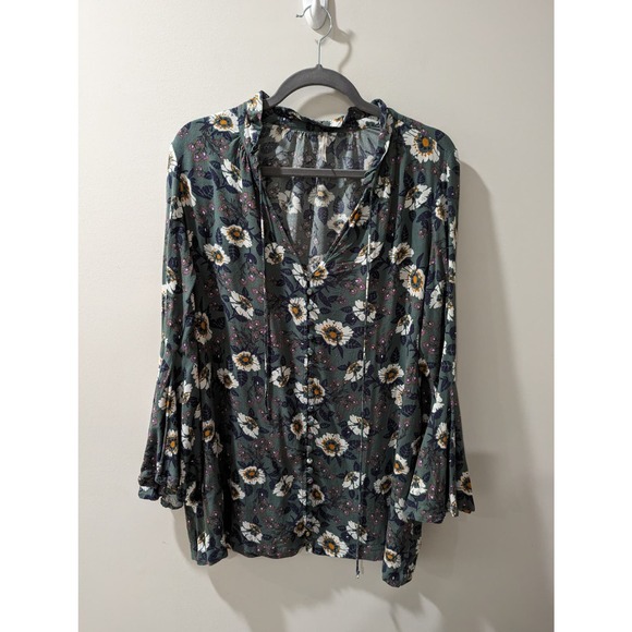 Free People Magic Mystery Sage Floral Tunic Top - Picture 2 of 6